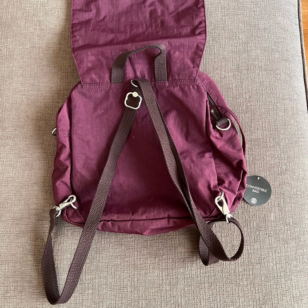 Kipling Convertible Backpack/crossbody/ShoulderBag in Dark Plum, NWT - Picture 12 of 13